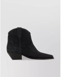 Isabel Marant - Leather Pointed-Toe Cuban-Heel Ankle Boots - Lyst