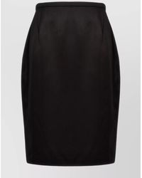Saint Laurent - Satin Pencil Skirt - Lyst