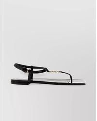 Versace - 'Square Toe' Flat Sole-Tone Hardware Sandals - Lyst