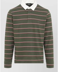 Etro - Long Sleeve Striped Polo Shirt Collar - Lyst