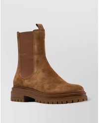 Gianvito Rossi - Chunky Sole Suede Ankle Boots - Lyst
