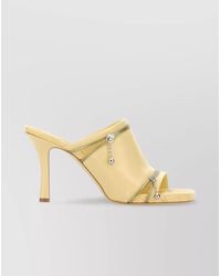 Burberry - Leather Peep-Toe Mules - Lyst