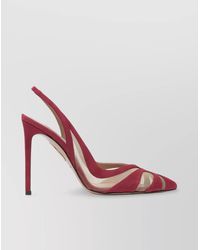 Aquazzura - Mesh Panel Pointed Toe Stiletto Heel Suede Finish - Lyst