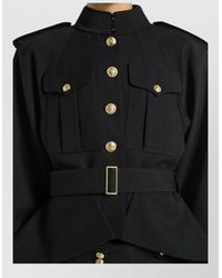Balmain - Wool Belted Officer Jacket - Lyst