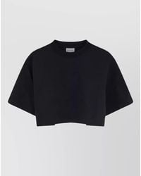 Balenciaga - Cropped Crew Neck Top Short Sleeves - Lyst