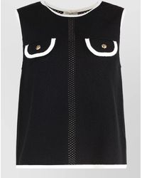 Elisabetta Franchi - Textured Top Contrast Trim Bows Back - Lyst