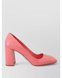 Prada - Patent Leather Block Heel Pumps - Lyst