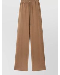 Max Mara - Silk High-Rise Pleated Wide-Leg Trousers - Lyst