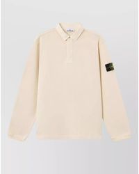 Stone Island - Cotton Long-Sleeve Polo Shirt - Lyst