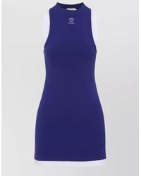 Versace - Ribbed Sleeveless Mini Dress - Lyst