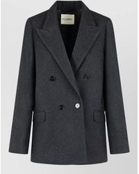 Closed - Felted Double-Breasted Blazer Jacket - Lyst