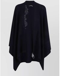 Ermanno Scervino - Draped Cape With Embroidered Ribbed Texture - Lyst