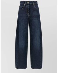 Brunello Cucinelli - Denim High-Rise Barrel-Leg Wide-Leg Jeans - Lyst