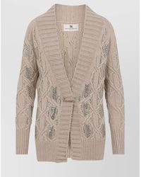 Ermanno Scervino - Cable Knit Cardigan Crystal Embellishments - Lyst