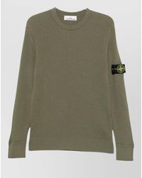 Stone Island - Wool Regular-Fit Fine-Knit Crewneck Jumper - Lyst