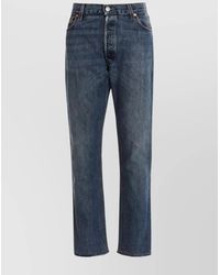 RE/DONE - Denim High-Rise Cropped Straight-Leg Jeans - Lyst