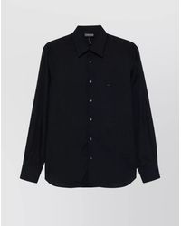 Emporio Armani - Striped Shirt Collar Button-Down - Lyst