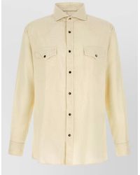Brunello Cucinelli - Cotton Corduroy Leisure Fit Western Shirt - Lyst