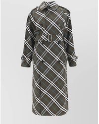Burberry - Double-Breasted Checked Cotton-Blend Long Trench Coat - Lyst