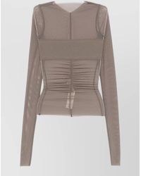 Rick Owens - Sheer Ruched Long Sleeve Top - Lyst