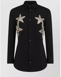 DSquared² - Silk Crystal-Embellished Star-Appliqué Shirt - Lyst