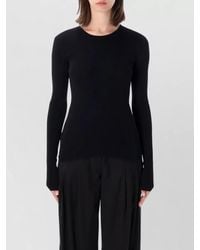 TOTEME - Organic Cotton Long Sleeve Fitted Knit Top - Lyst