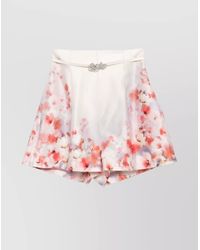 Zimmermann - Silk Blend Floral-Print High-Rise Tailored Shorts - Lyst