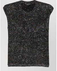 Emporio Armani - Sequin-Embellished Sleeveless Knitted Top - Lyst