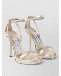 Jimmy Choo - Moza Leather Platform Strap Heel Sandals - Lyst