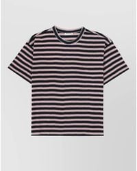 YMC - Crew Neck Striped Short Sleeve Shirt - Lyst