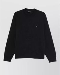 Emporio Armani - Cotton Sweatshirt Crew Neck Long Sleeves - Lyst