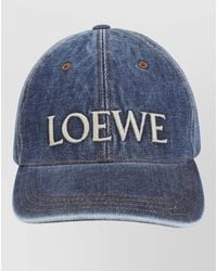 Loewe - Denim Baseball Cap Adjustable Strap Curved Brim - Lyst