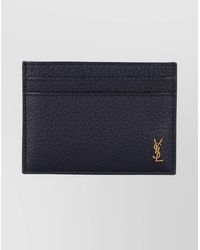 Saint Laurent - Tiny Cassandre Leather Card Holder - Lyst