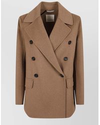 Max Mara - Virgin Wool Double-Breasted Short Pea Coat - Lyst