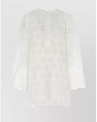 Chloé - Cotton Broderie Anglaise Mini Dress - Lyst