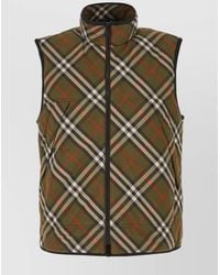 Burberry - Quilted Sleeveless Check Gilet - Lyst