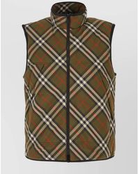 Burberry - Quilted Sleeveless Check Gilet - Lyst