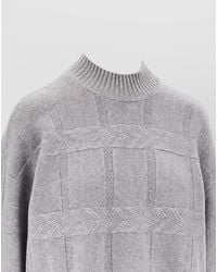 Emporio Armani - Cashmere Virgin Wool Textured Mock Neck Long-Sleeve Sweater - Lyst