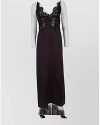 Alysi - Satin Lace-Insert Nightdress - Lyst