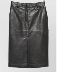 P.A.R.O.S.H. - Leather Knee-Length Pencil Skirt - Lyst