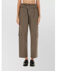 Brunello Cucinelli - Belted Cropped Trousers - Lyst