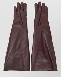 Saint Laurent - Leather Long Gloves - Lyst