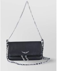 Zadig & Voltaire - Chain Strap Textured Finish Shoulder Bag - Lyst
