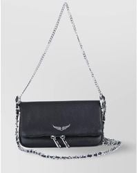 Zadig & Voltaire - Chain Strap Textured Finish Shoulder Bag - Lyst
