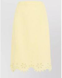 Bottega Veneta - Silk Grainy Embroidered Midi Pencil Skirt - Lyst