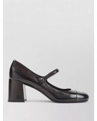 Miu Miu - Leather Mary Jane Ballerina Shoes - Lyst