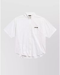 Balenciaga - Cotton Poplin Oversized Long-Sleeve Shirt - Lyst