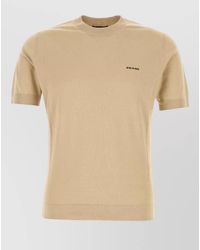 Prada - Cotton Crew Neck Short Sleeve Sweater - Lyst