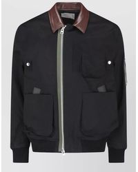 Sacai - Regular Fit Coat Contrast Collar Pockets - Lyst