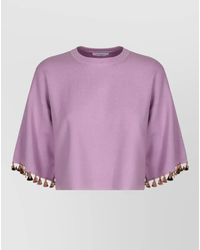 Rabanne - Silk Blend Sequin-Embellished Cropped Sweatshirt - Lyst